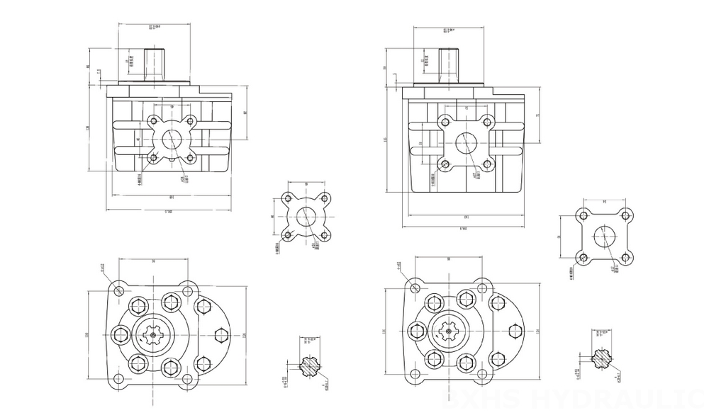 NSH-10 10 cc/vòng Bơm bánh răng thủy lực drawing image