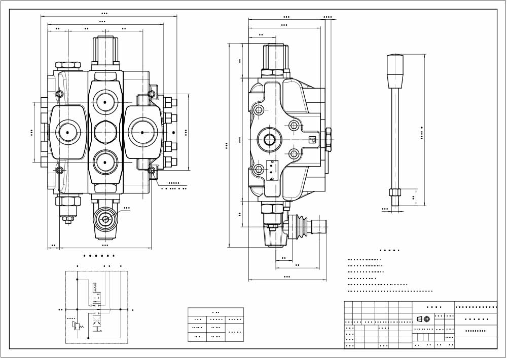 SD25 Điều khiển thủ công Xy lanh 1 Van định hướng phân đoạn drawing image