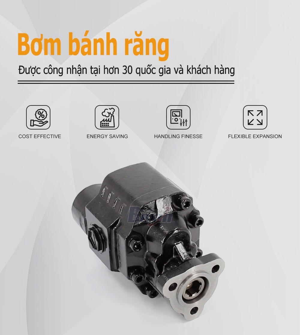 CBHW-UNI-80 80 cc/vòng Áp suất 25 MPa (3625 psi) Bơm bánh răng thủy lực