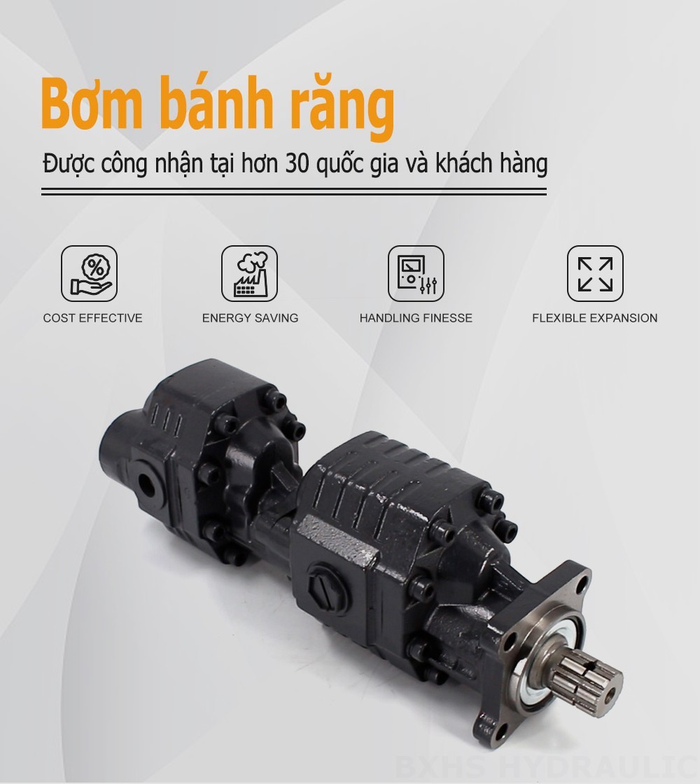 CBSL-2063-2040 63 cc/vòng Áp suất 20 MPa (2900 psi) Bơm bánh răng thủy lực