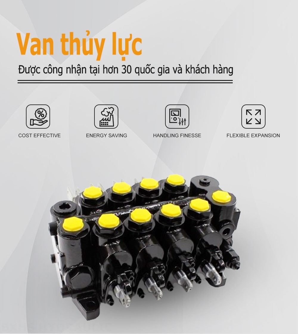 CDBF20 Điều khiển thủ công Xy lanh 4 Bộ phân phối thủy lực