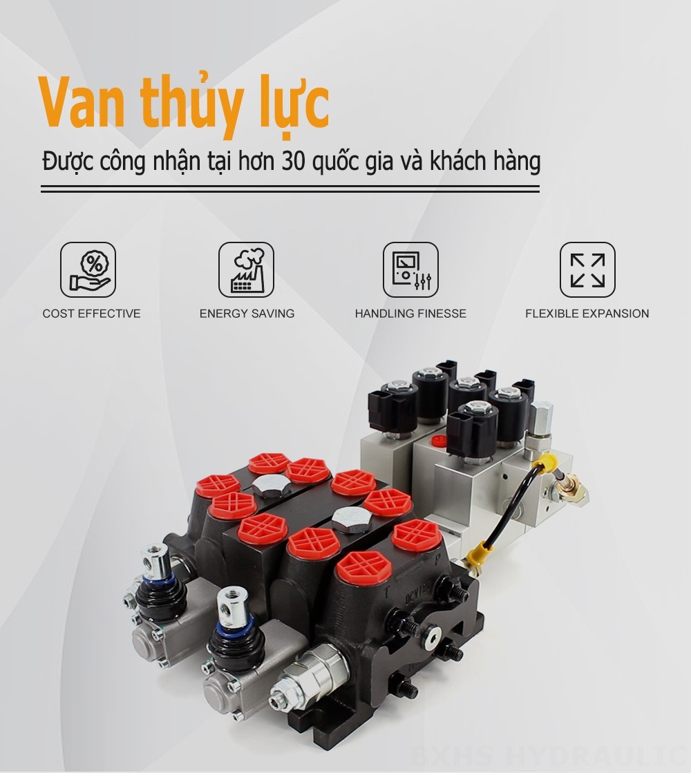 DCV100-OT-J-OT Điện khí-thủy lực Xy lanh 3 Van định hướng phân đoạn