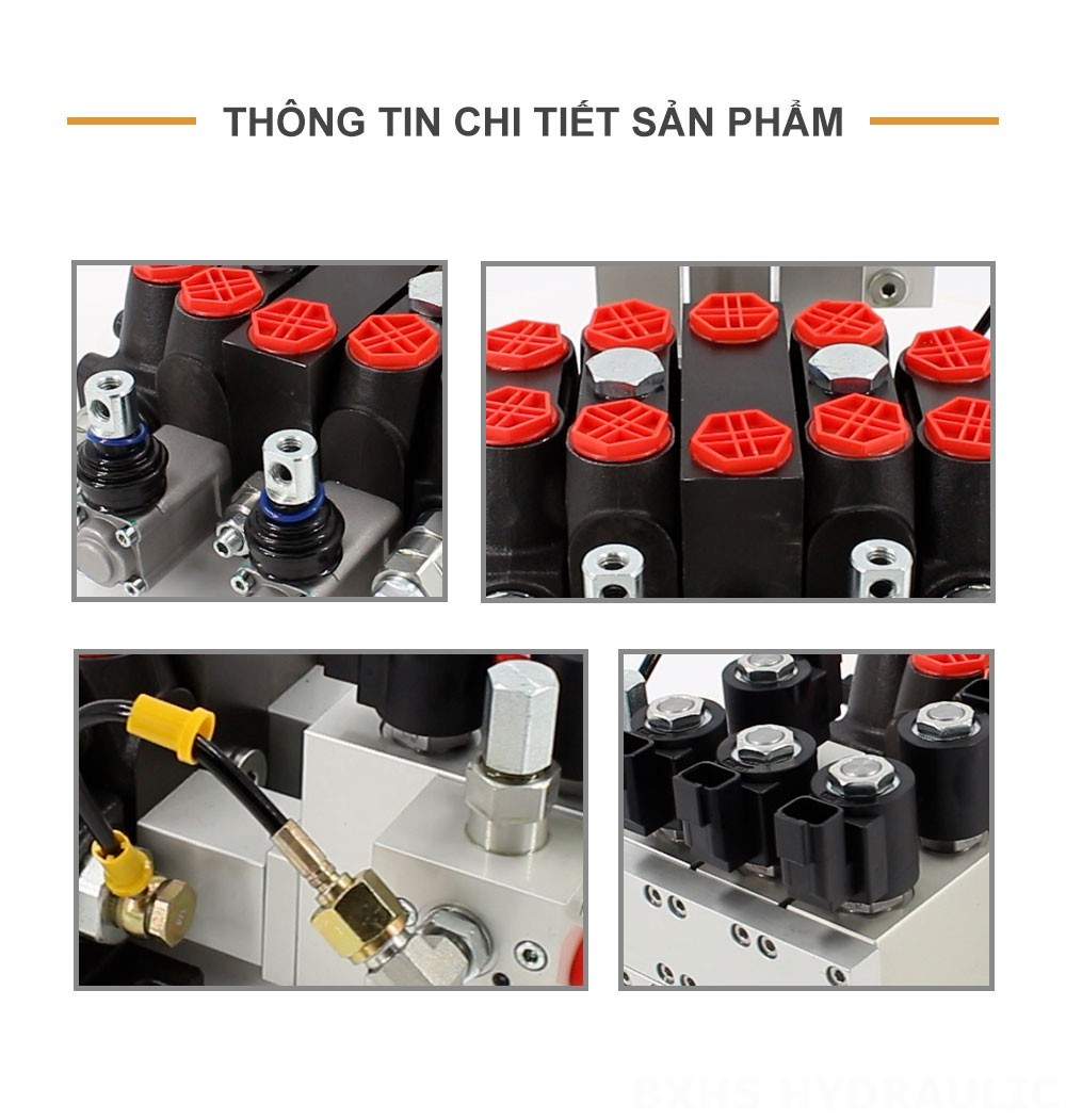DCV100-OT-J-OT Điện khí-thủy lực Xy lanh 3 Van định hướng phân đoạn