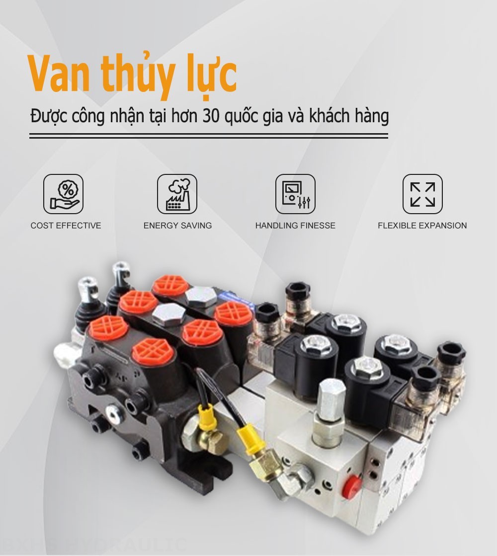 DCV100 Điện khí-thủy lực Xy lanh 2 Van định hướng phân đoạn