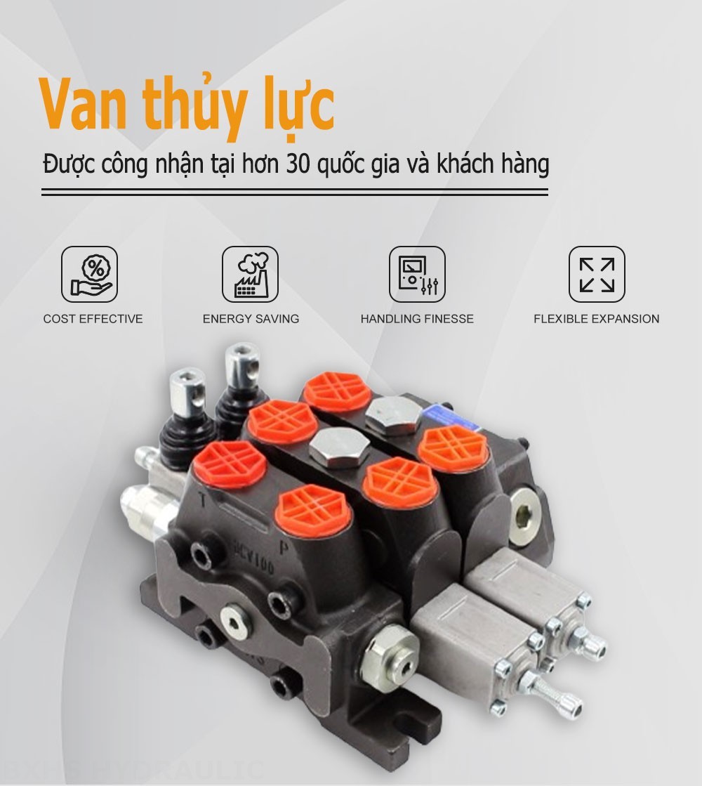 DCV100 Điều khiển thủ công Xy lanh 2 Van định hướng phân đoạn