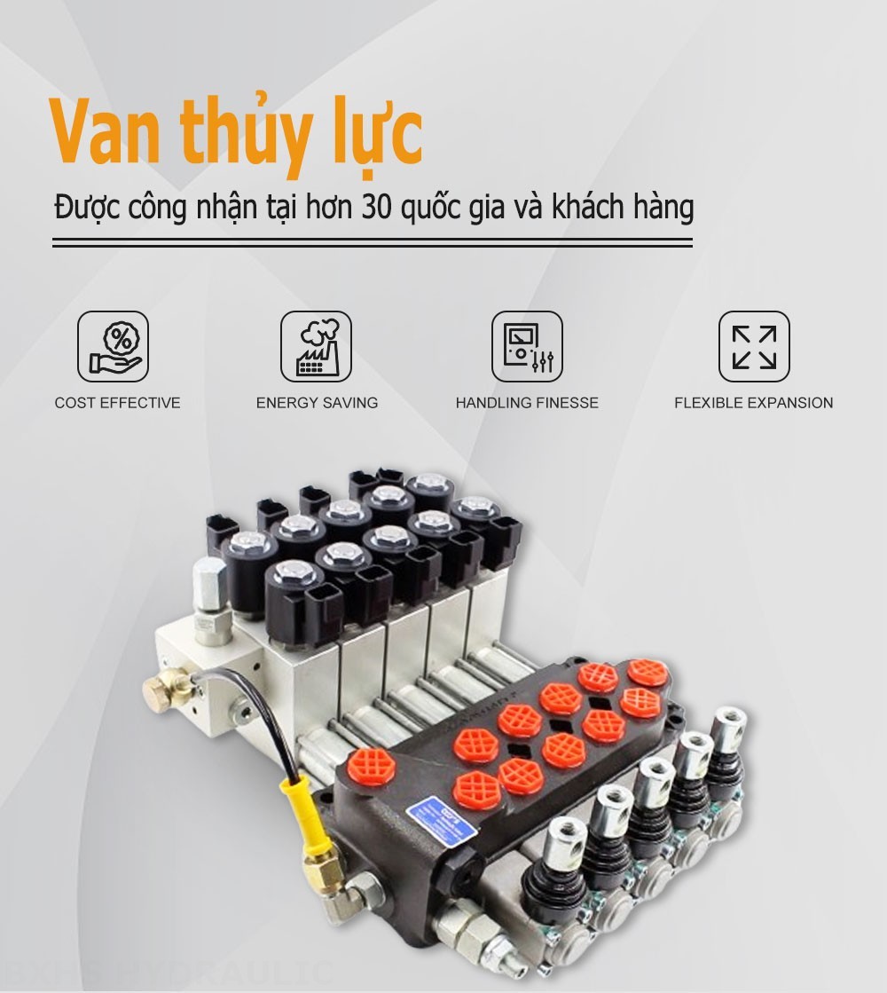 DCV40Z Điều khiển thủ công Xy lanh 5 Van định hướng khối liền