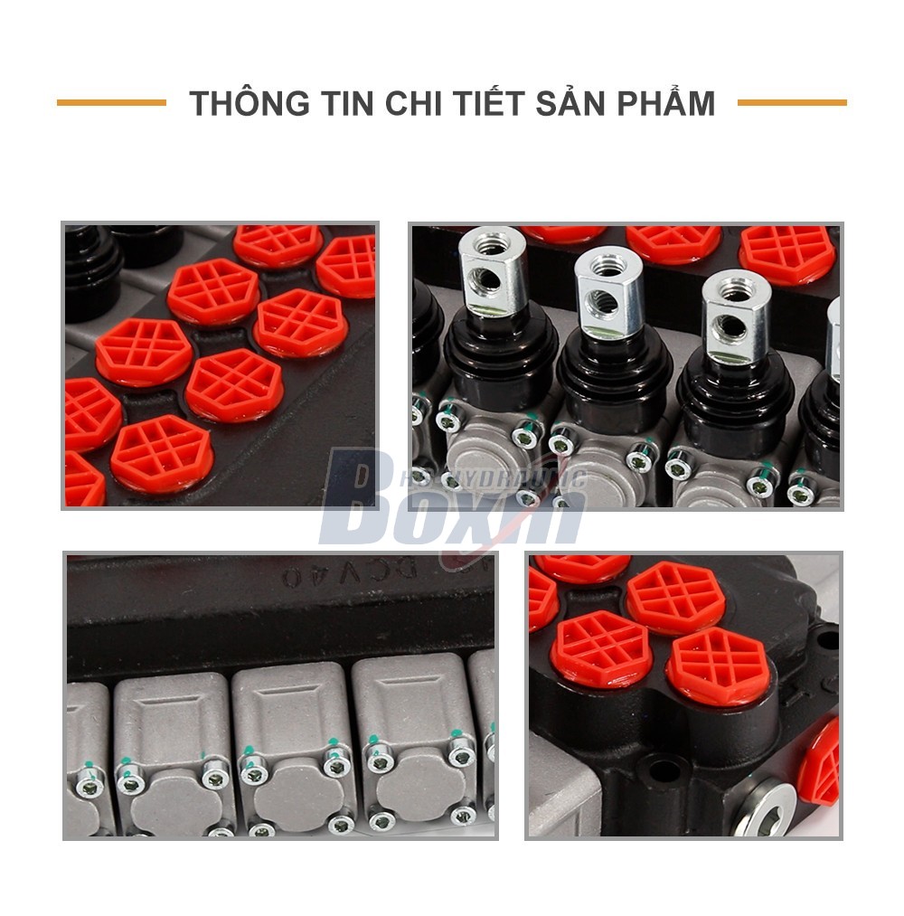 DCV40 Điều khiển thủ công 6 cuộn Van điều hướng