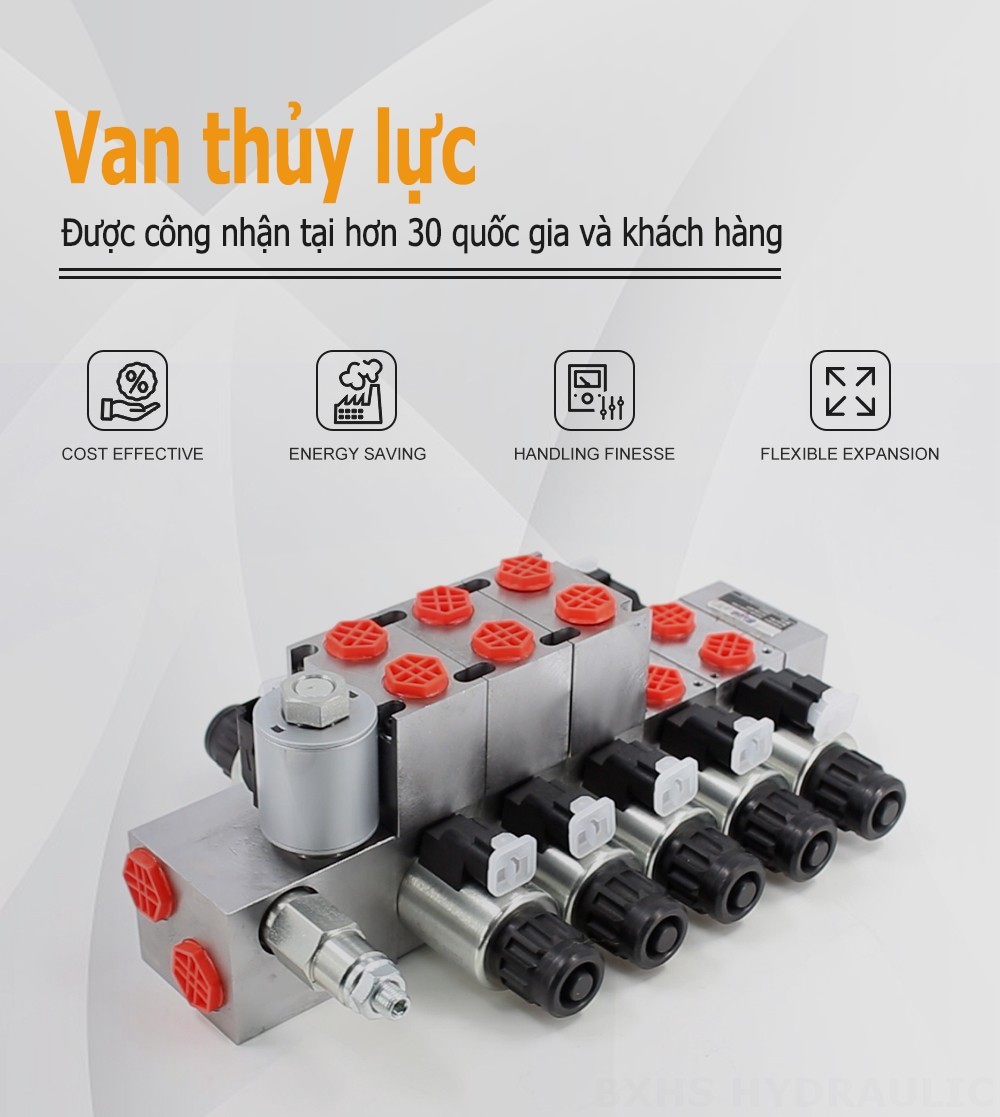 DCV56 Tỷ lệ điện Xy lanh 5 Van định hướng phân đoạn