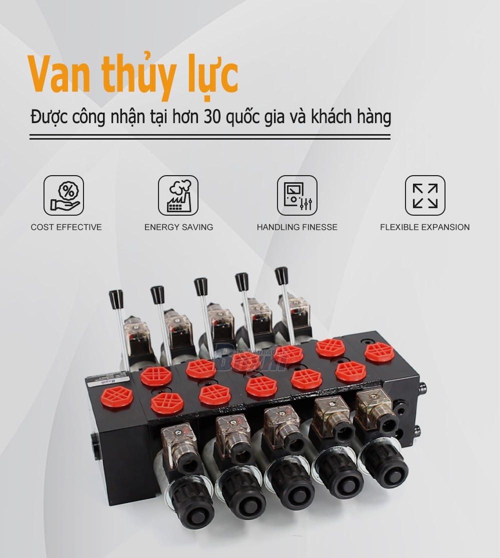 DCV58 Điện từ và thủ công 5 ống Van định hướng phân đoạn