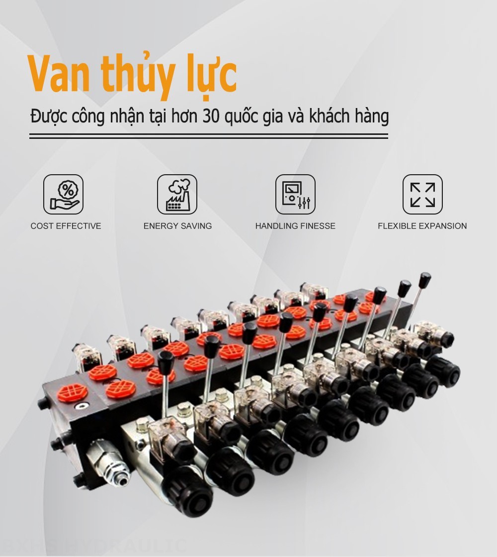 DCV58 Biến áp Xy lanh 9 Van định hướng phân đoạn