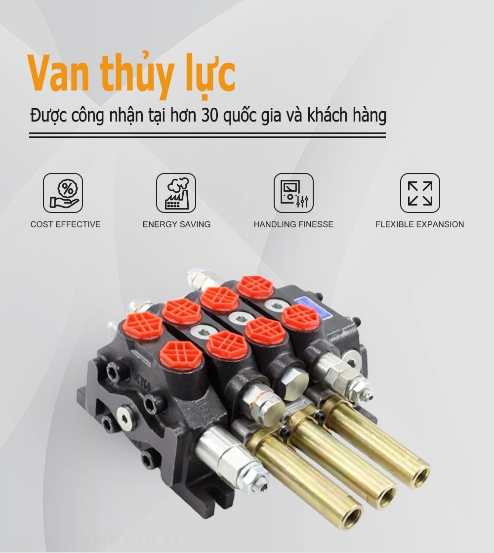 DCV60 Cáp Xy lanh 3 Van định hướng phân đoạn