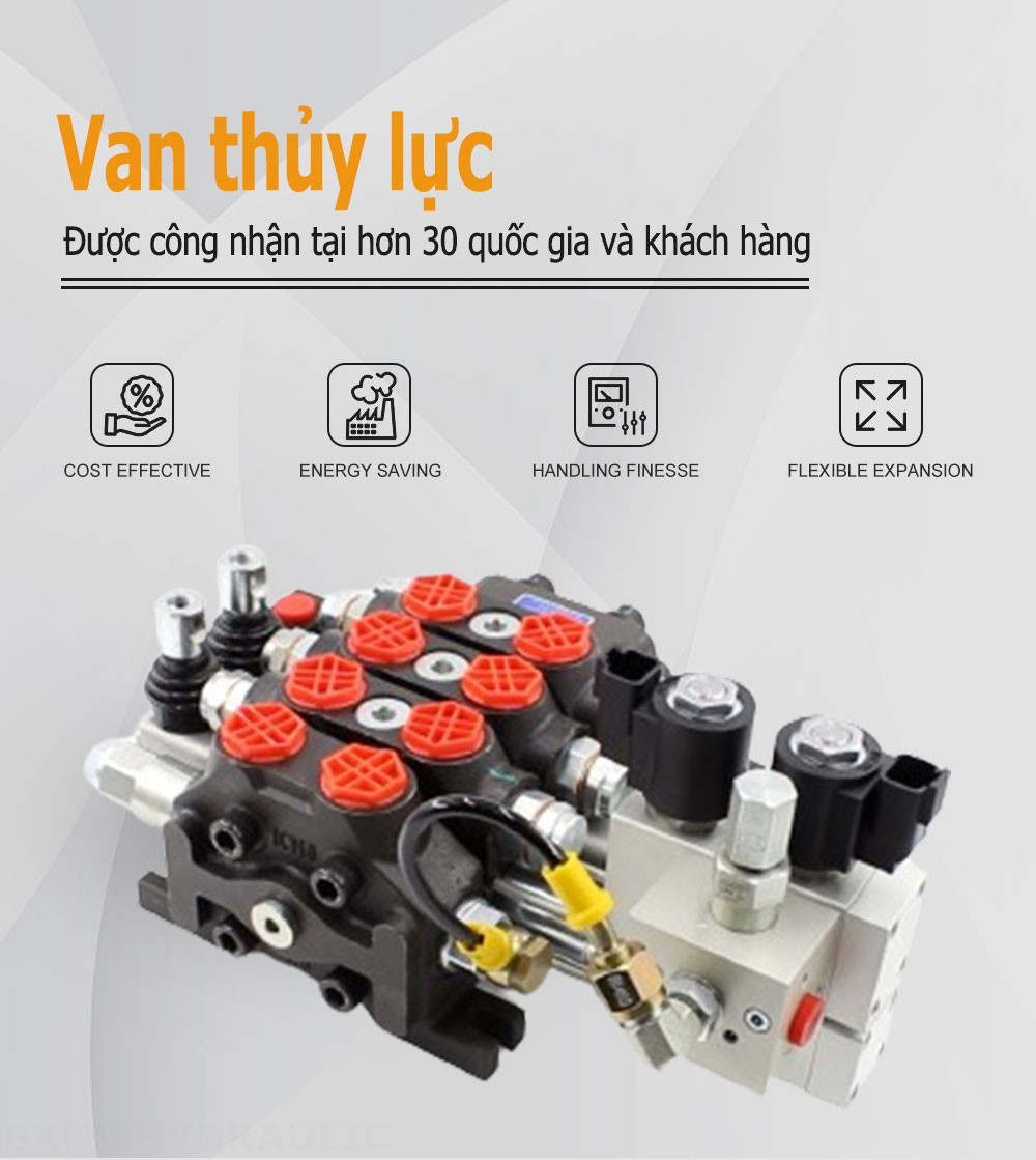 DCV60 Điện khí-thủy lực Xy lanh 2 Van định hướng phân đoạn