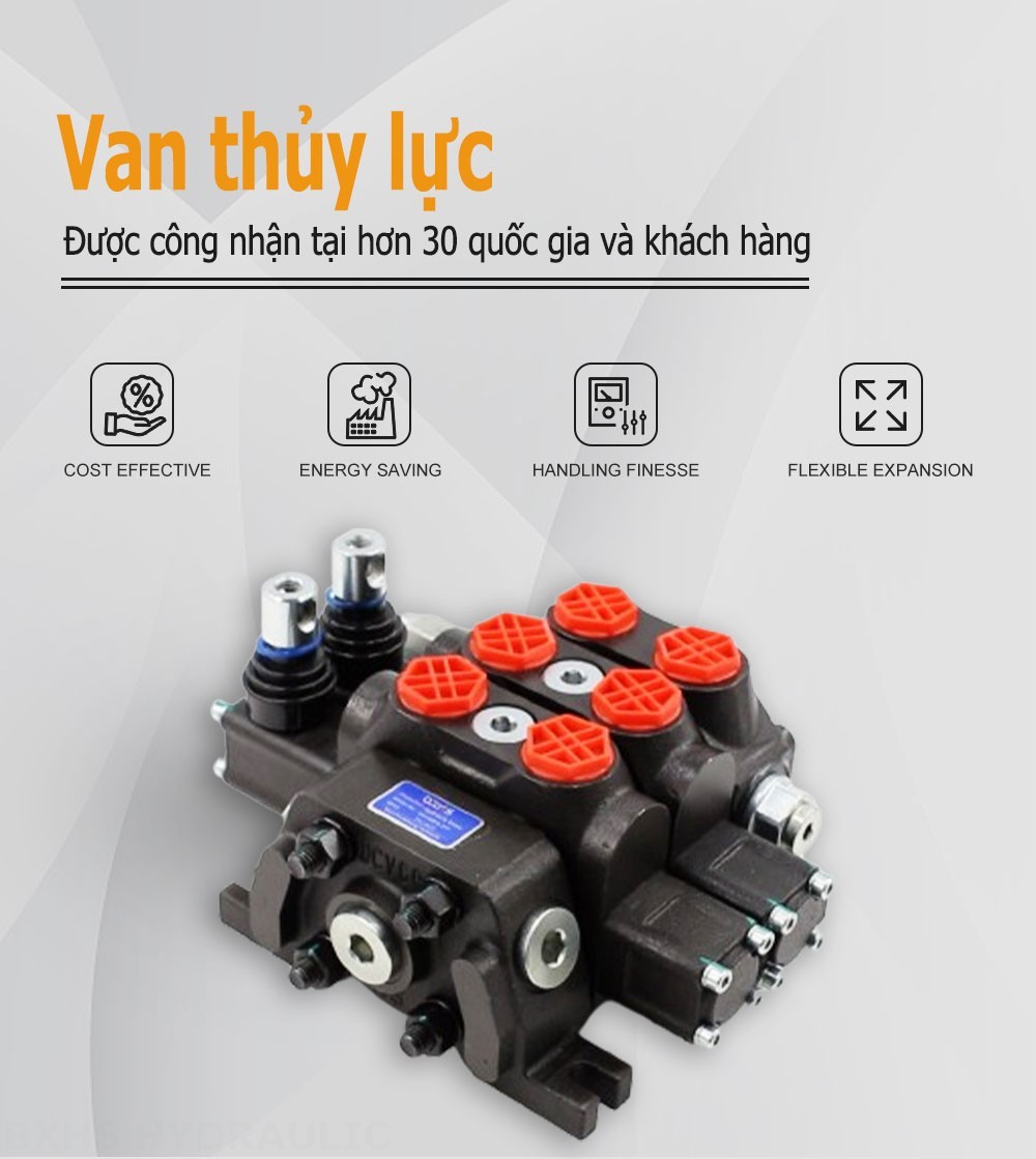 DCV60 Điều khiển thủ công Xy lanh 2 Van định hướng phân đoạn