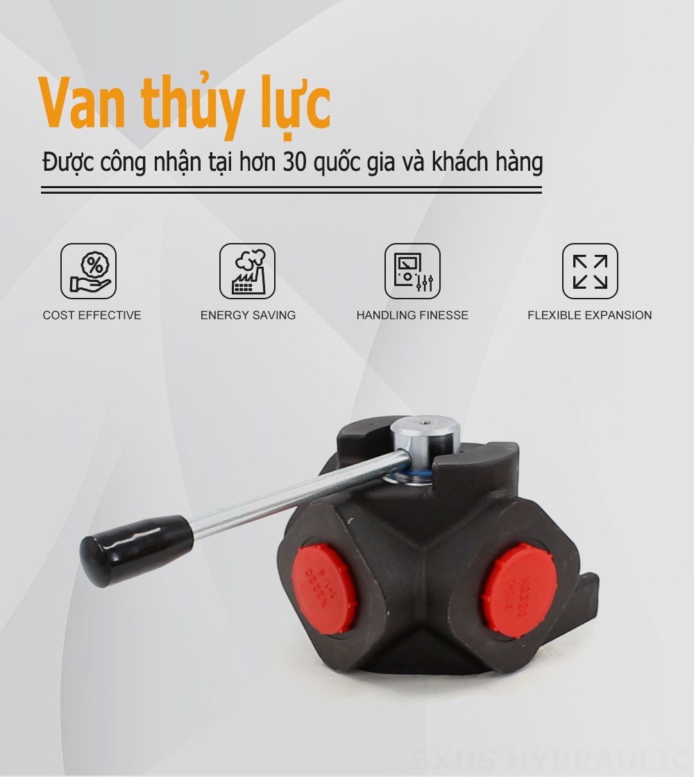 DH30 Điều khiển thủ công Xy lanh 1 Van đổi hướng dòng chảy