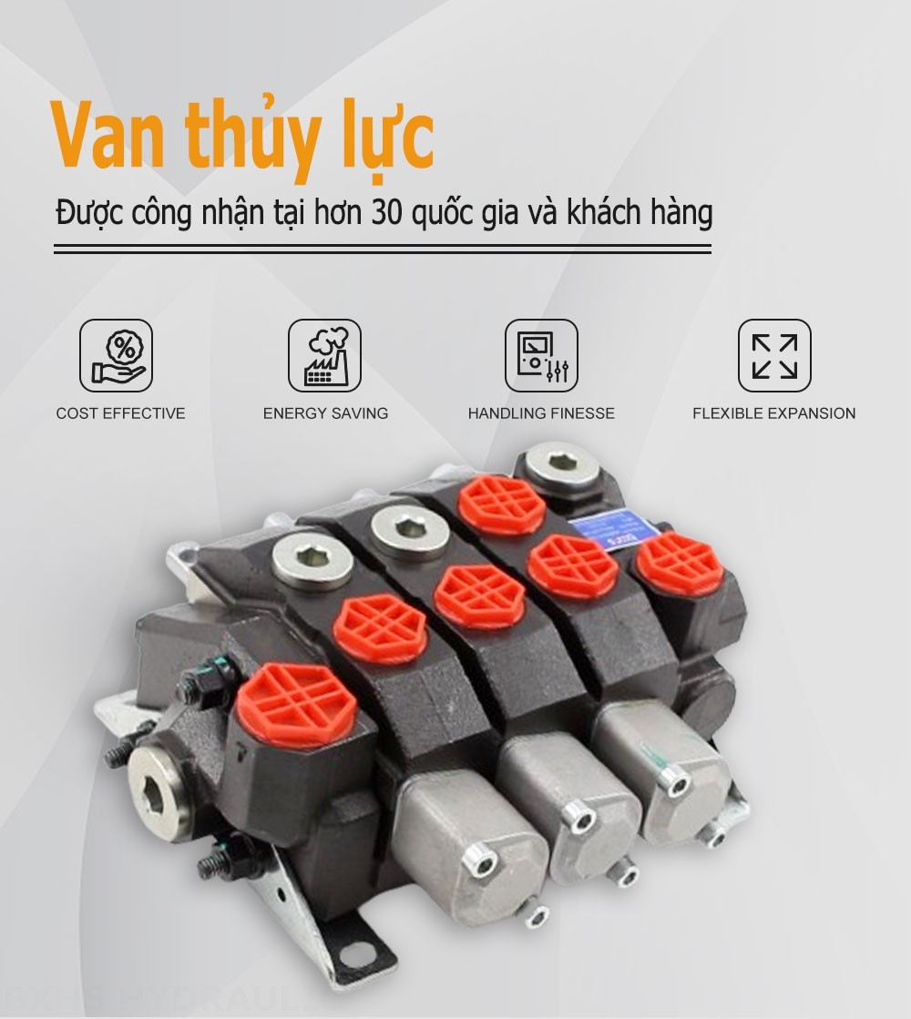 HSDS15 Điều khiển thủ công Xy lanh 3 Van định hướng khối liền