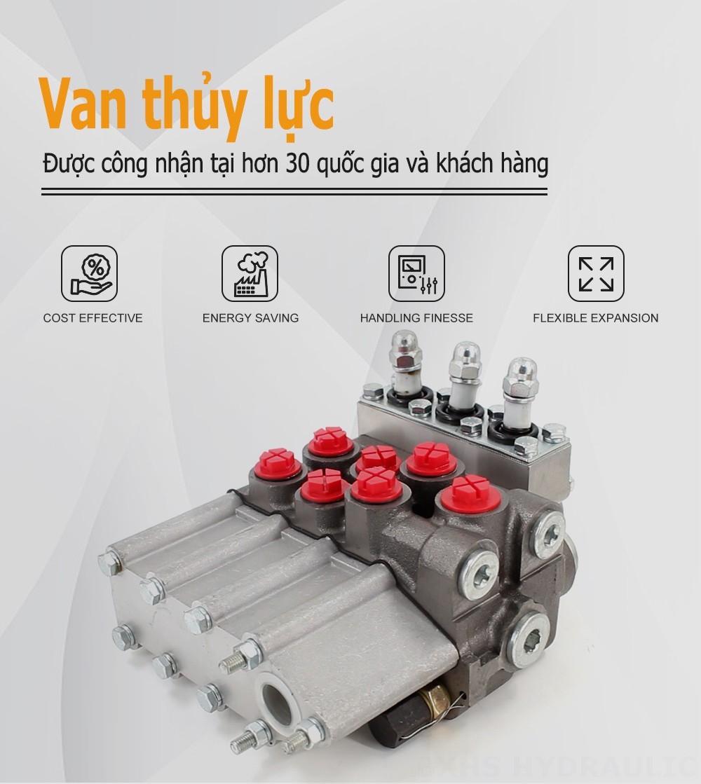 MP80 Điều khiển thủ công Xy lanh 3 Bộ phân phối thủy lực