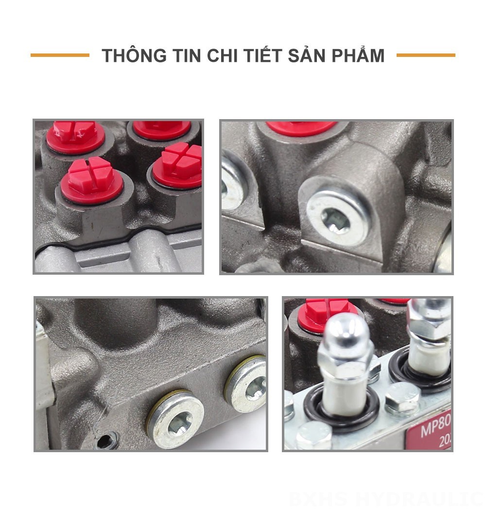MP80 Điều khiển thủ công Xy lanh 3 Bộ phân phối thủy lực