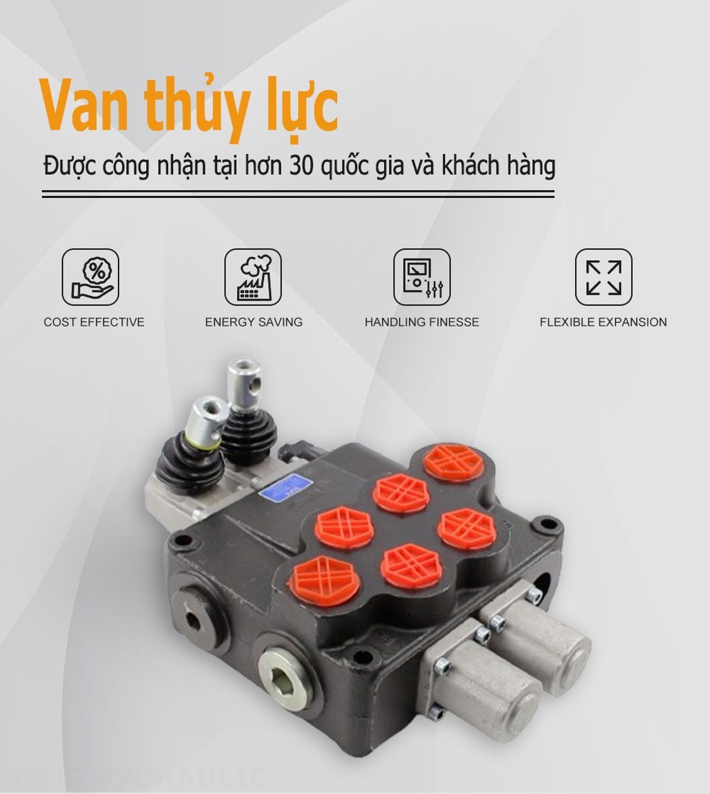 P120 Điều khiển thủ công Xy lanh 2 Van định hướng khối liền