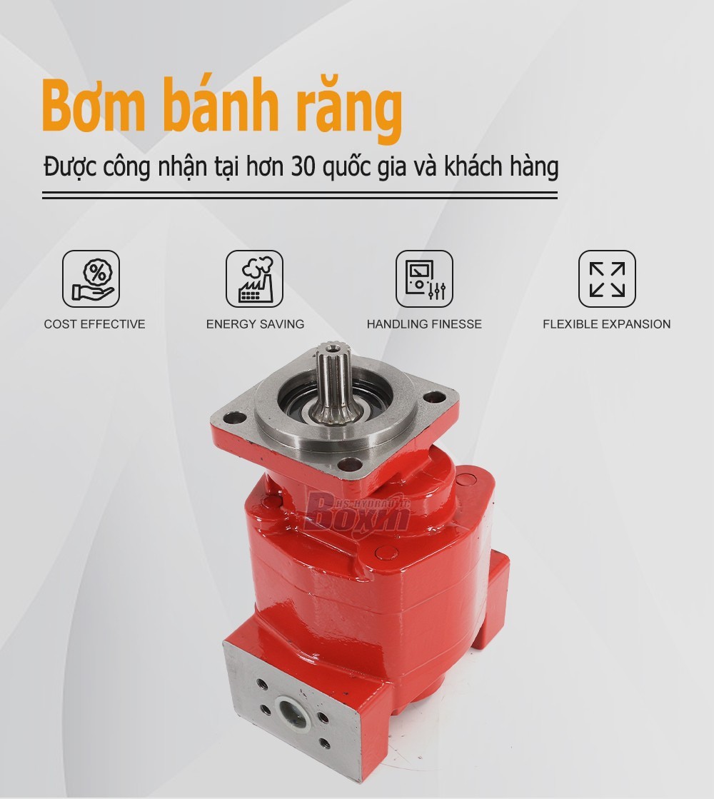 High Performance P350A542KEAB25-25R Hydraulic Gear Pump 104.5 cc/rev Displacement
