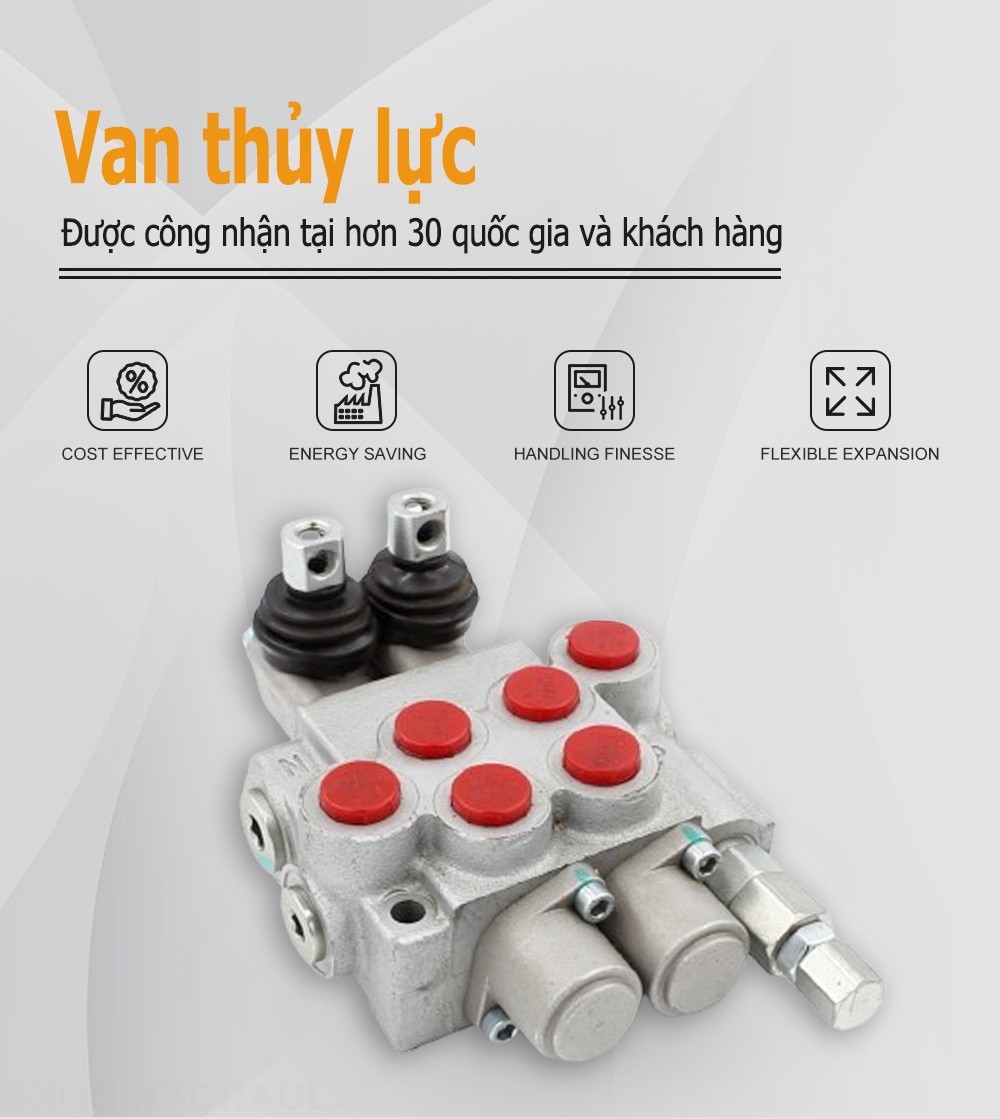 P40-DKL Điều khiển thủ công Xy lanh 2 Van định hướng khối liền