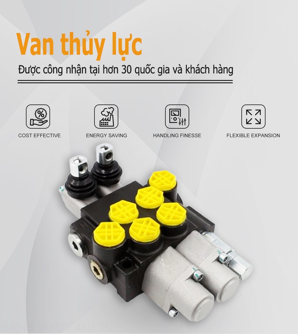 P40-G12-2OT Điều khiển thủ công Xy lanh 2 Van định hướng khối liền