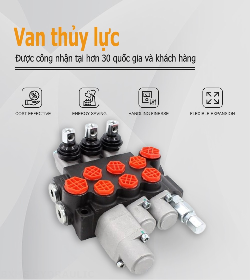 P40-G12-G38-2OT-QTW Điều khiển thủ công Xy lanh 3 Van định hướng khối liền