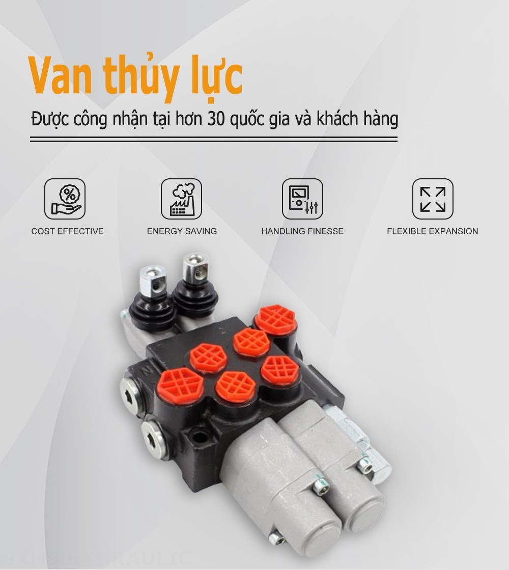 P40-G12-G38-2QTW Điều khiển thủ công Xy lanh 2 Van định hướng khối liền