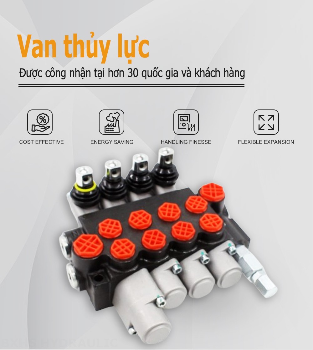 P40-G12-G38-3OT-OTW Điều khiển thủ công Xy lanh 4 Van định hướng khối liền