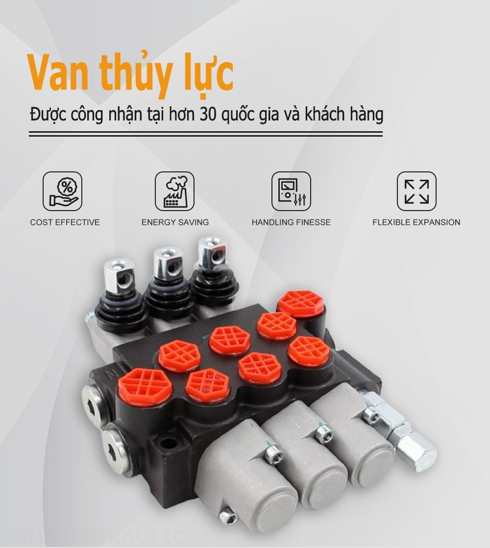 P40-G12-G38-3OT Điều khiển thủ công Xy lanh 3 Van định hướng khối liền