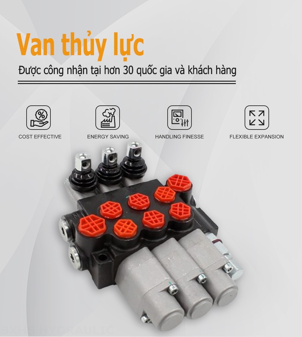 P40-G12-G38-3QTW Điều khiển thủ công Xy lanh 3 Van định hướng khối liền