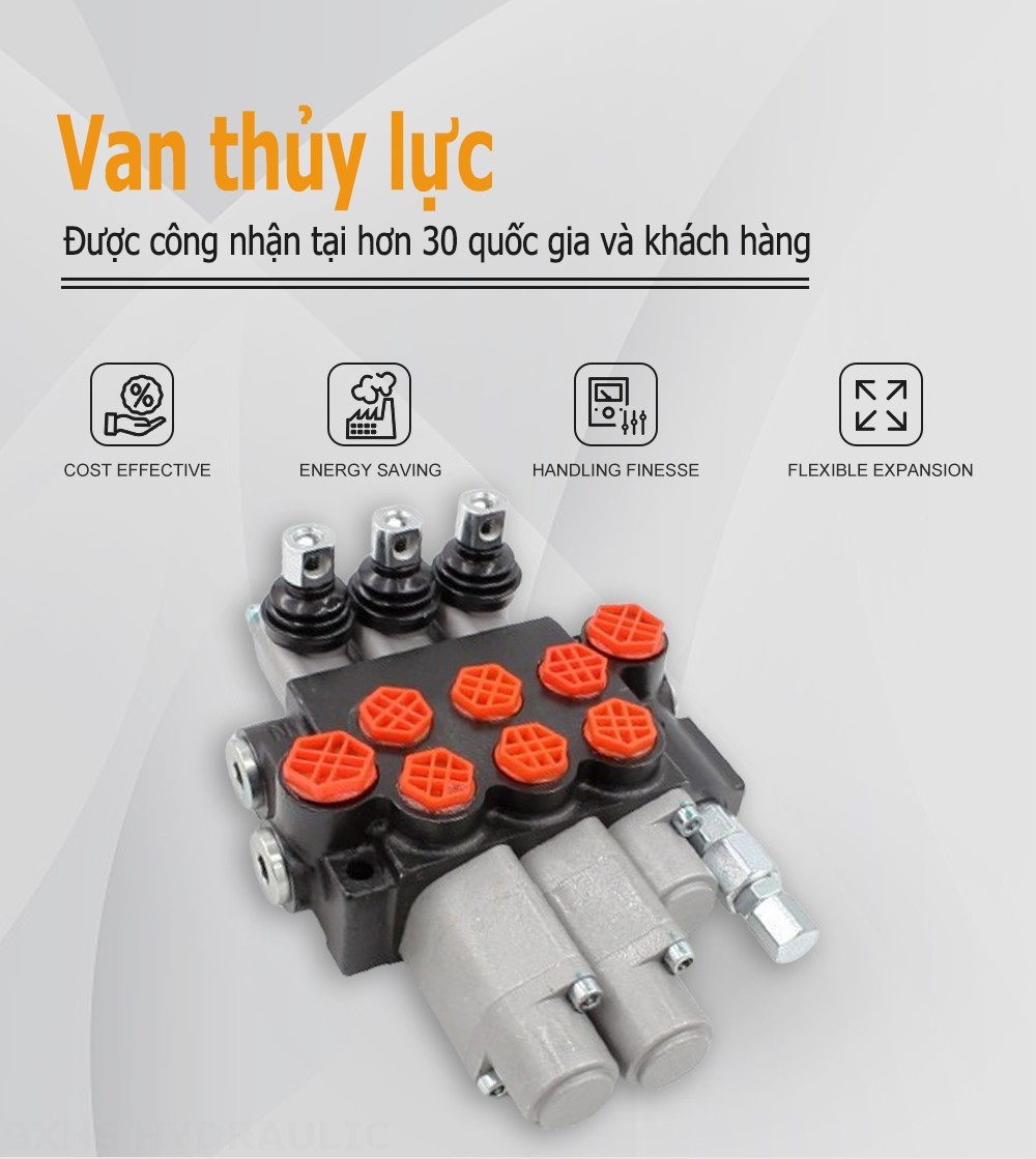 P40-G12-G38-OT-2QTW Điều khiển thủ công Xy lanh 3 Van định hướng khối liền