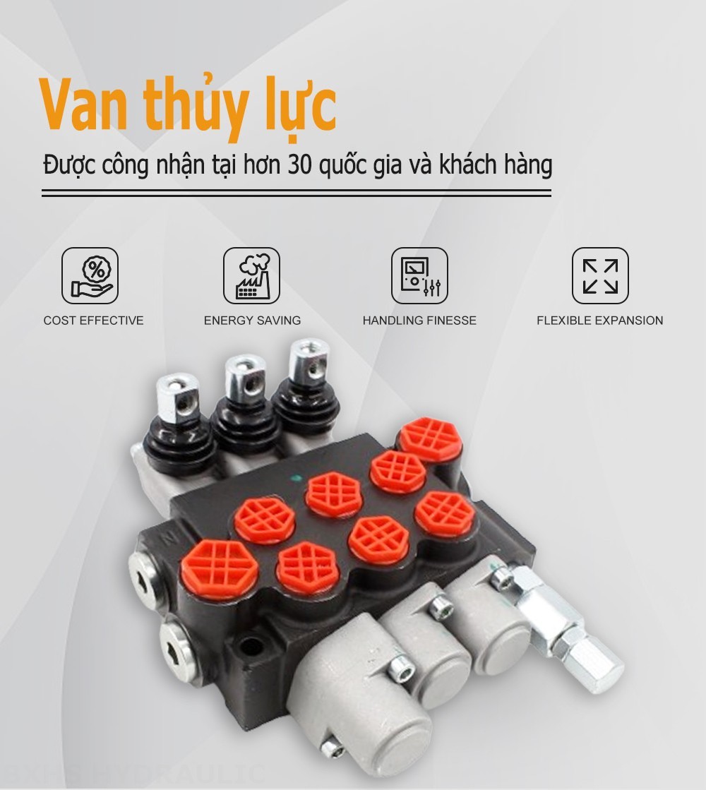 P40-G12-G38-OT-OT-OT Điều khiển thủ công Xy lanh 3 Van định hướng khối liền