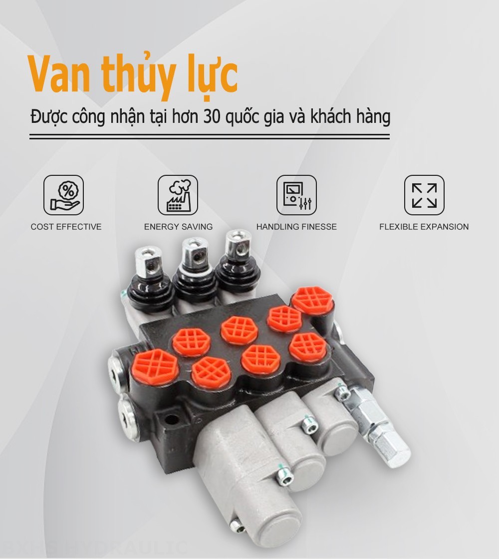 P40-G12-G38-OT-QTW-QTW1 Điều khiển thủ công Xy lanh 3 Van định hướng khối liền