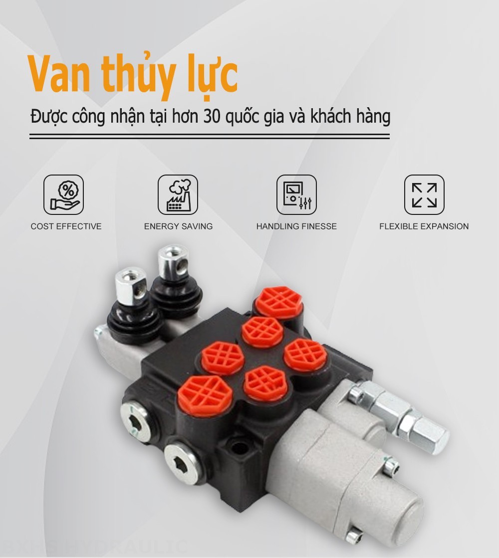 P40-G12-G38-OT-QTW1 Điều khiển thủ công Xy lanh 2 Van định hướng khối liền