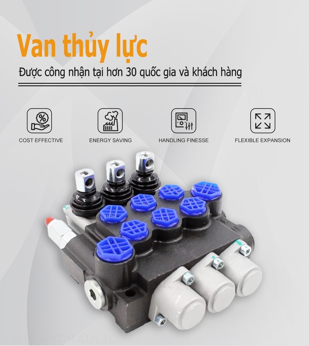 P40-G12-G38-OT Điều khiển thủ công Xy lanh 3 Van định hướng khối liền