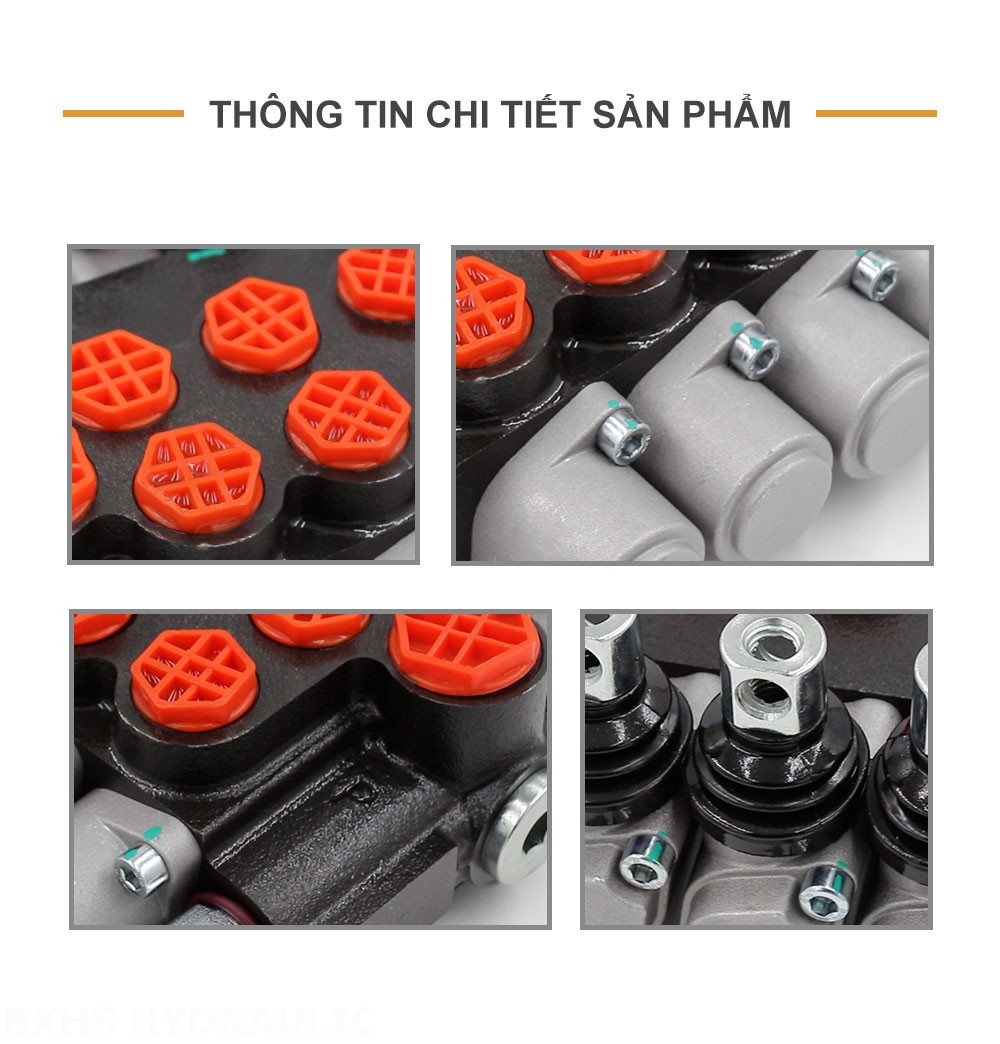 P40-G12-G38-OT Điều khiển thủ công Xy lanh 4 Van định hướng khối liền