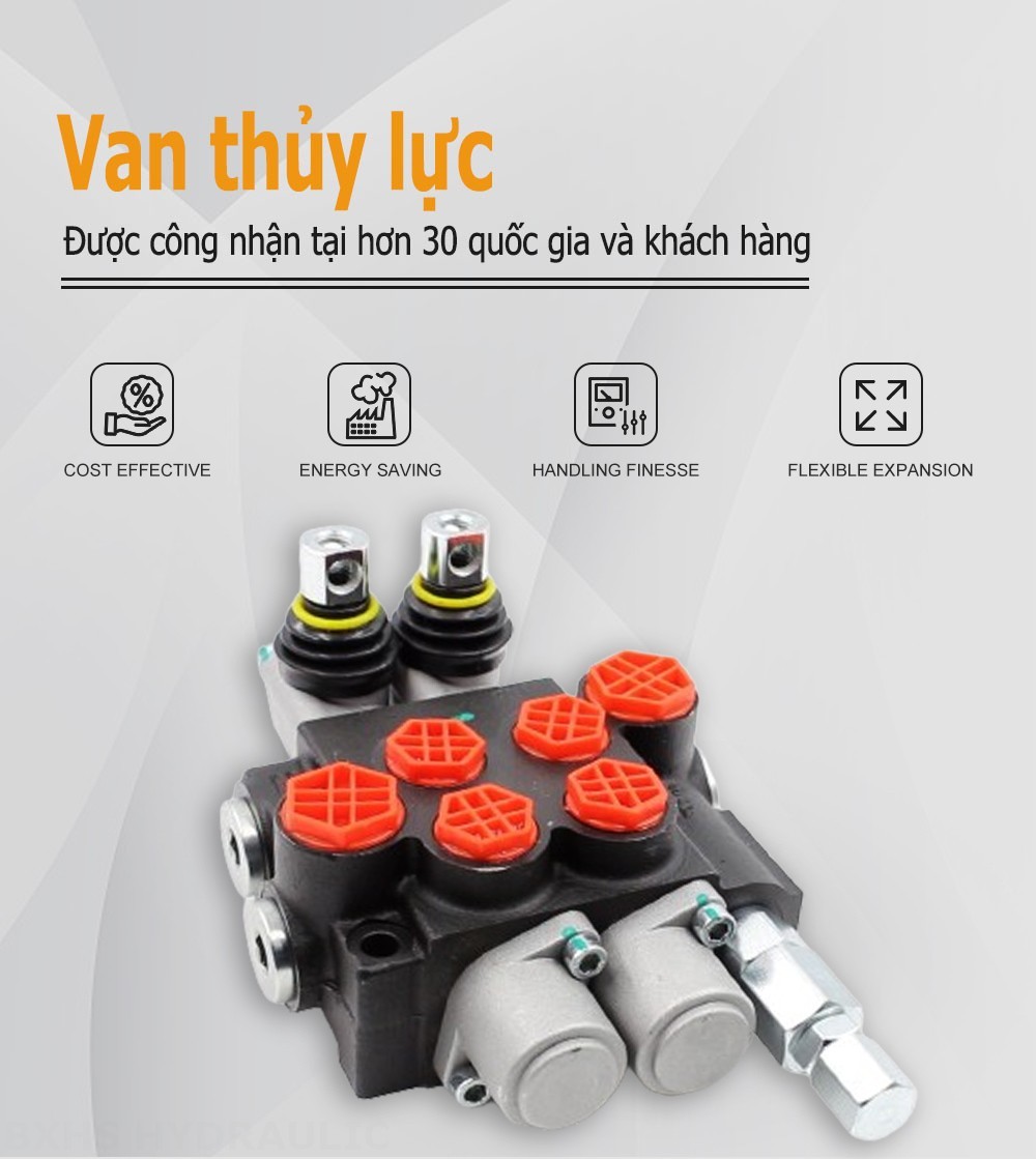 P40-G12-G38-OW Điều khiển thủ công Xy lanh 2 Van định hướng khối liền