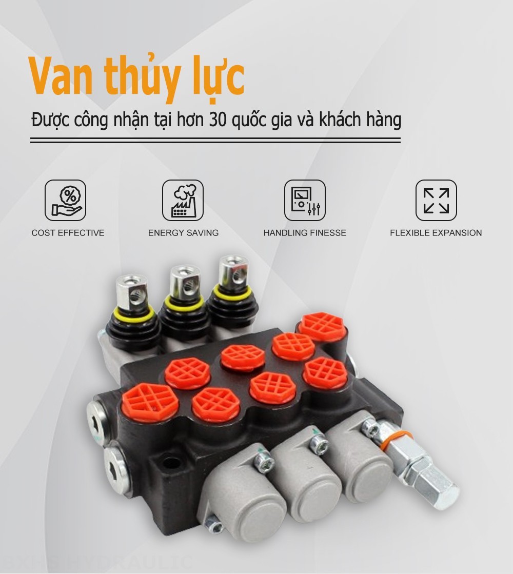 P40-G12-G38-OW Điều khiển thủ công Xy lanh 3 Van định hướng khối liền