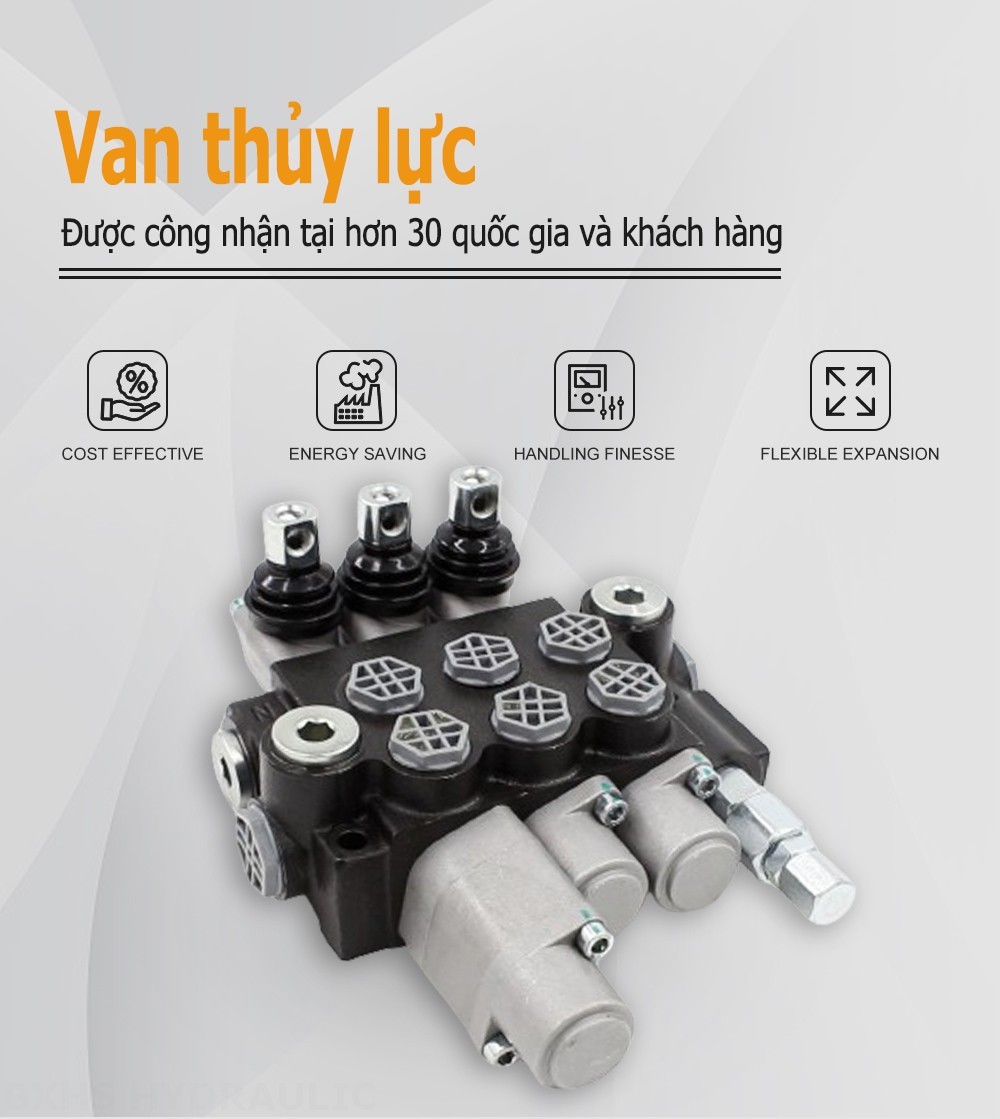 P40-G12-G38 Điều khiển thủ công Xy lanh 3 Van định hướng khối liền