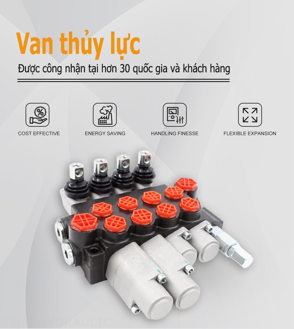 P40-G12-G38 Điều khiển thủ công Xy lanh 4 Van định hướng khối liền