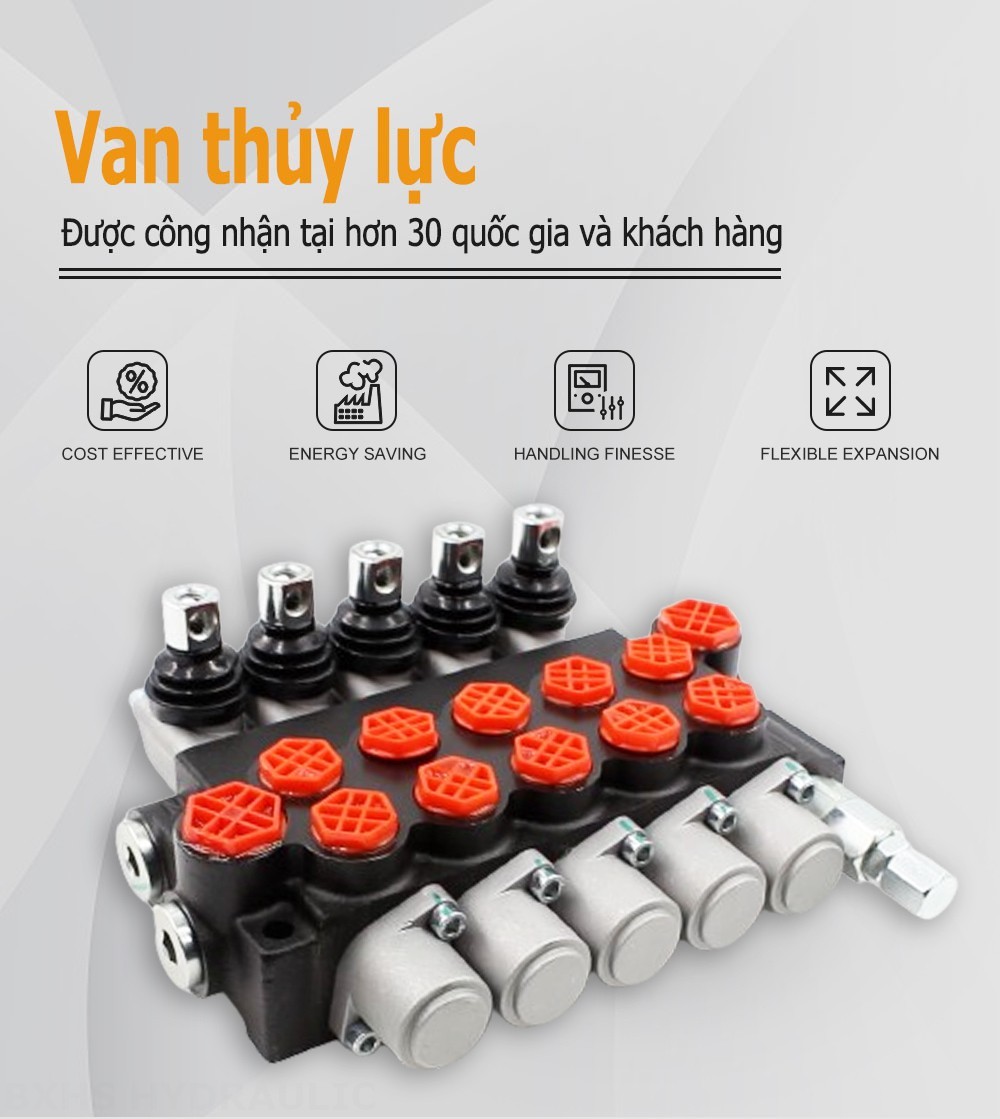 P40-G12-G38 Điều khiển thủ công Xy lanh 5 Van định hướng khối liền