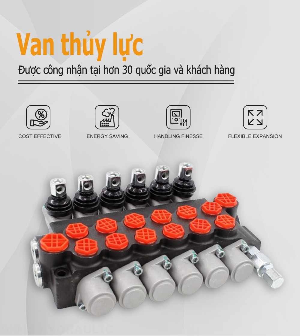 P40-G12-G38 Điều khiển thủ công Xy lanh 6 Van định hướng khối liền