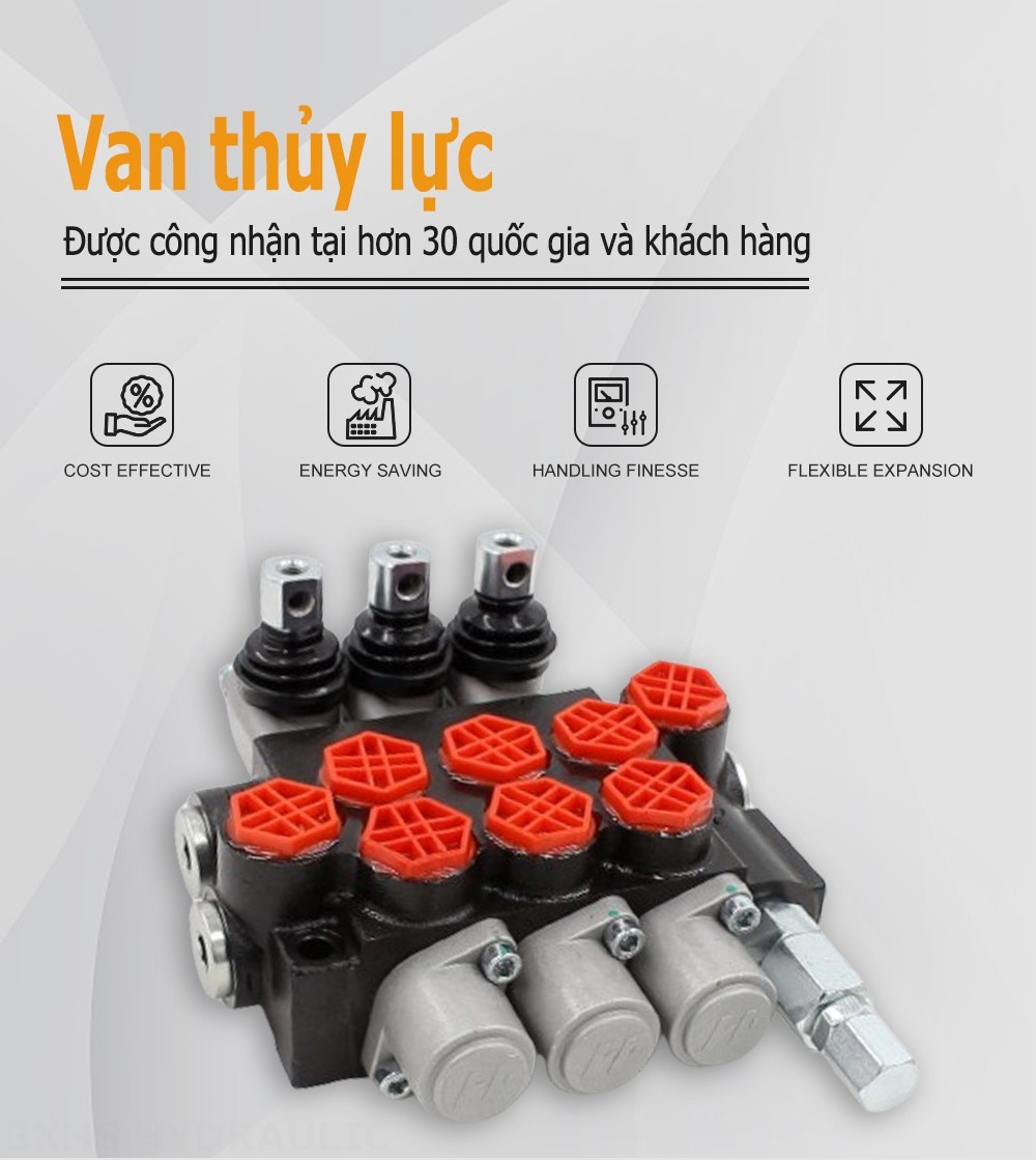 P40-G12-OT Điều khiển thủ công Xy lanh 3 Van định hướng khối liền