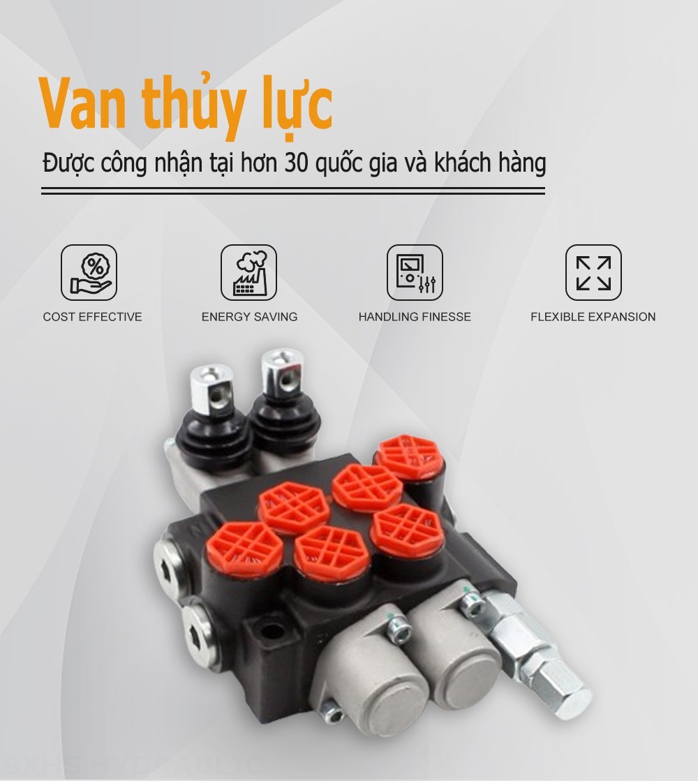 P40-G12 Điều khiển thủ công Xy lanh 2 Van định hướng khối liền