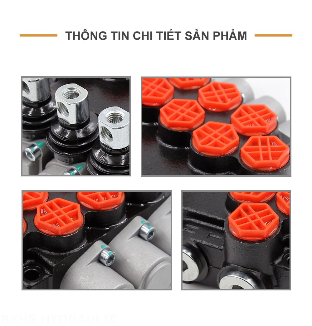 P40-G12 Điều khiển thủ công Xy lanh 3 Van định hướng khối liền