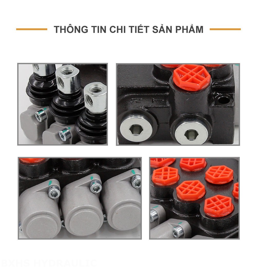 P40-G38-G12-OT-OT-OT Điều khiển thủ công Xy lanh 3 Van định hướng khối liền