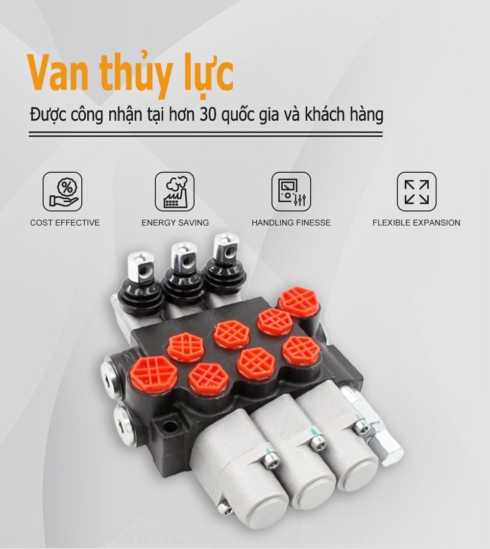 P40-G38-G12-OT Điều khiển thủ công Xy lanh 3 Van định hướng khối liền