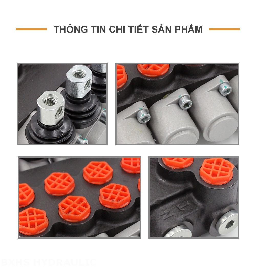 P40-G38 Điều khiển thủ công Xy lanh 4 Van định hướng khối liền