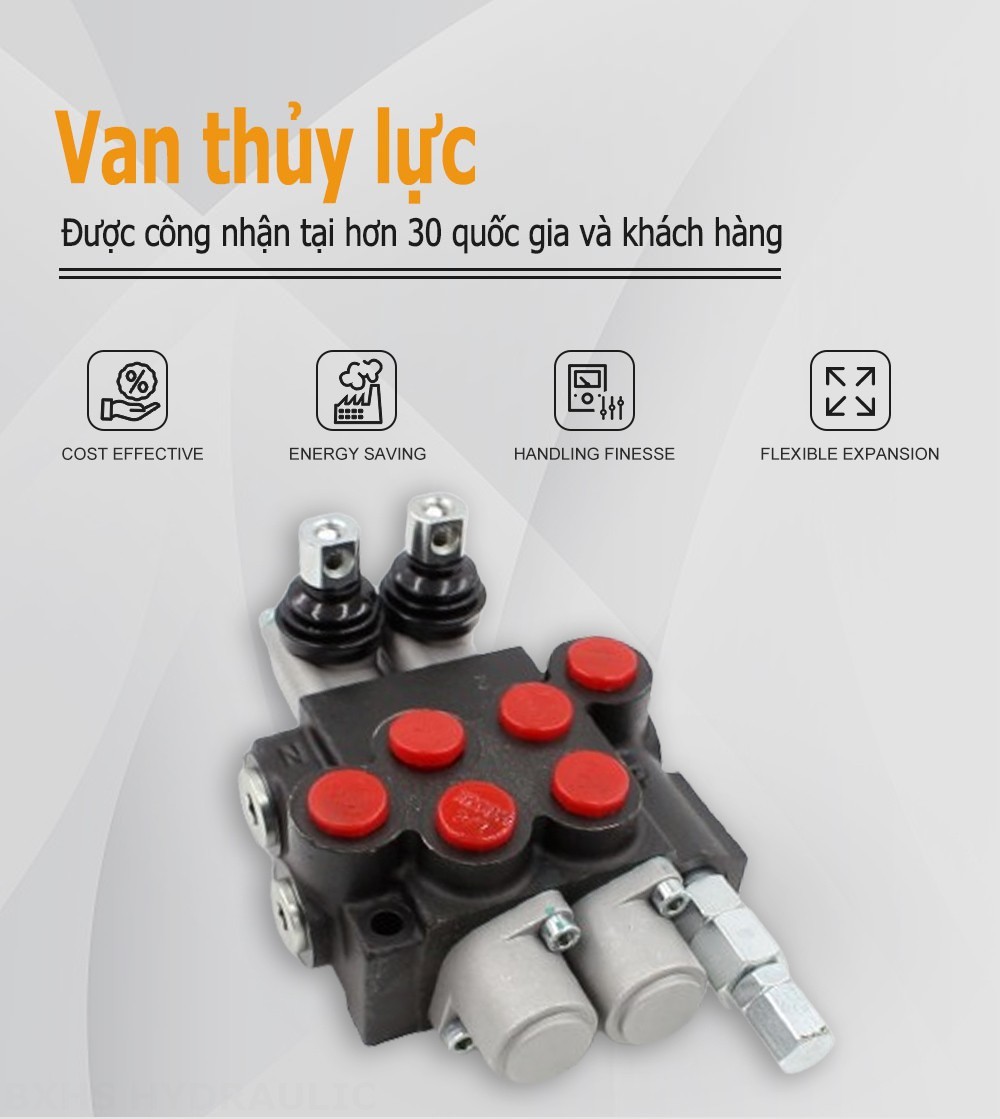 P40-U34-2OT Điều khiển thủ công Xy lanh 2 Van định hướng khối liền