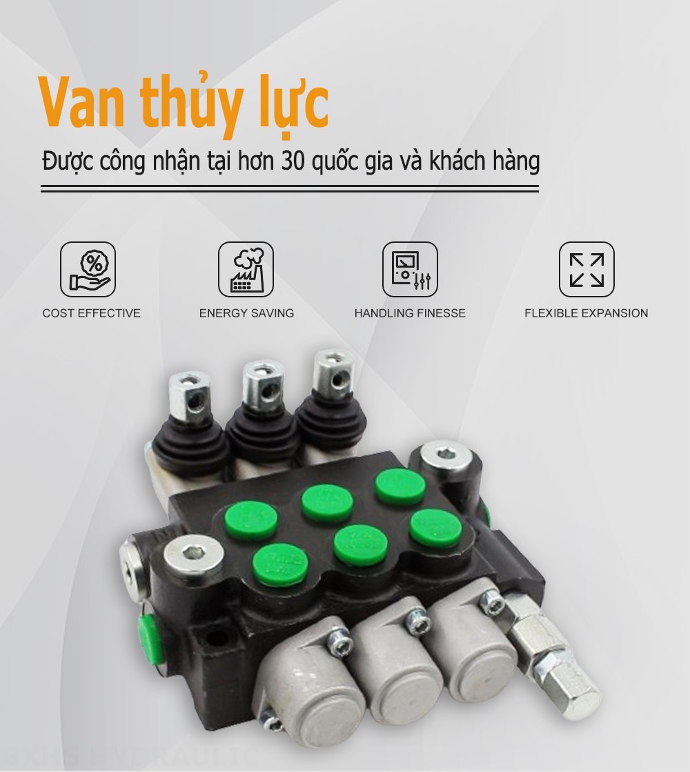 P40-U34-OT Điều khiển thủ công Xy lanh 3 Van định hướng khối liền